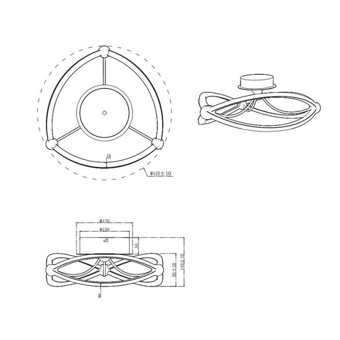 Moderne plafonniere Remy, nikkel, 20w geintegreerd LED