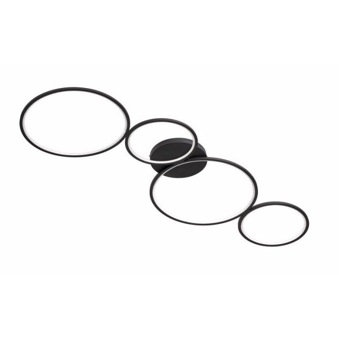 Zwarte plafonniere Robon, metaal, modern, 37 watt