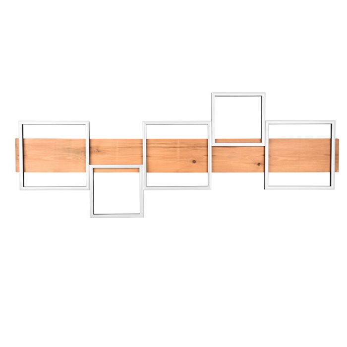 Houten plafonnière bruin, Justian, 42W, 3000K LED, 3-staps dimbaar