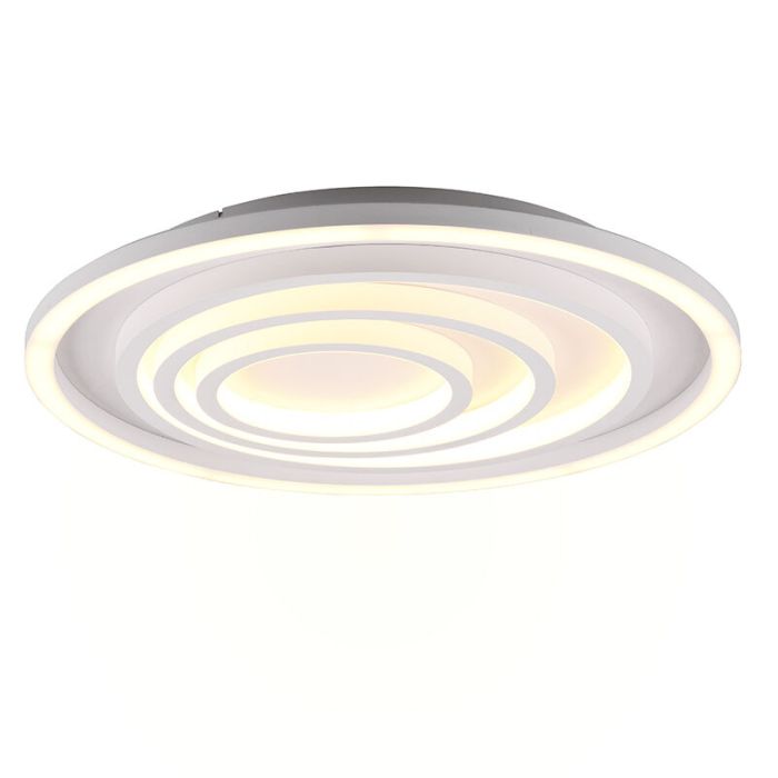 Witte plafonnière modern, Carolijn, 40W, warm tot koud wit verstelbare LED, met afstandsbediening