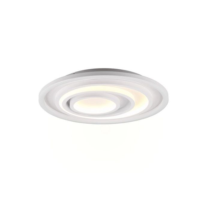 Witte plafonnière modern, Carolijn, 40W, warm tot koud wit verstelbare LED, met afstandsbediening