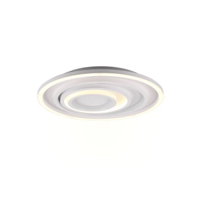 Witte plafonnière modern, Carolijn, 40W, warm tot koud wit verstelbare LED, met afstandsbediening