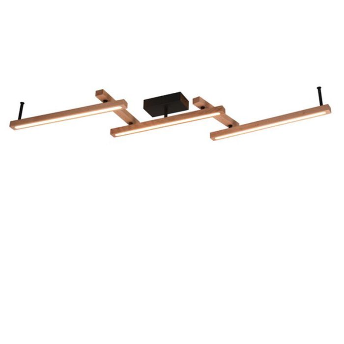 Bruine plafonnière modern, Kelley, 36W, warm tot koud wit verstelbare LED, met afstandsbediening
