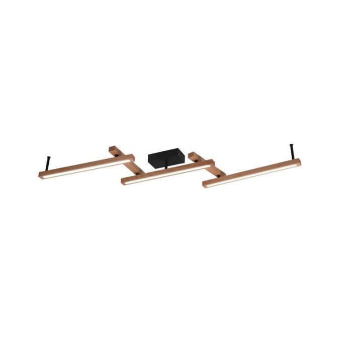 Bruine plafonnière modern, Kelley, 36W, warm tot koud wit verstelbare LED, met afstandsbediening