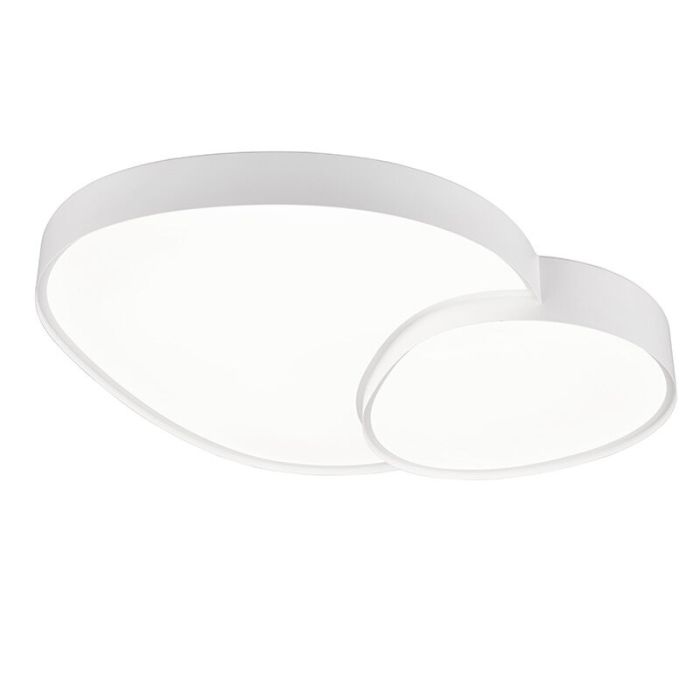 Witte plafondlamp metaal, Merwin, 51W, warm tot koud wit verstelbare LED, met afstandsbediening