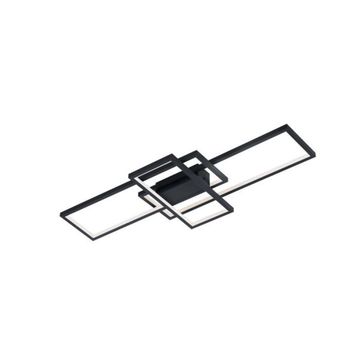 Antraciete plafonnière modern, Jetse, 36W, RGBW LED, met afstandsbediening