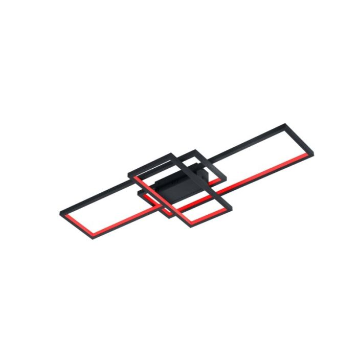 Antraciete plafonnière modern, Jetse, 36W, RGBW LED, met afstandsbediening