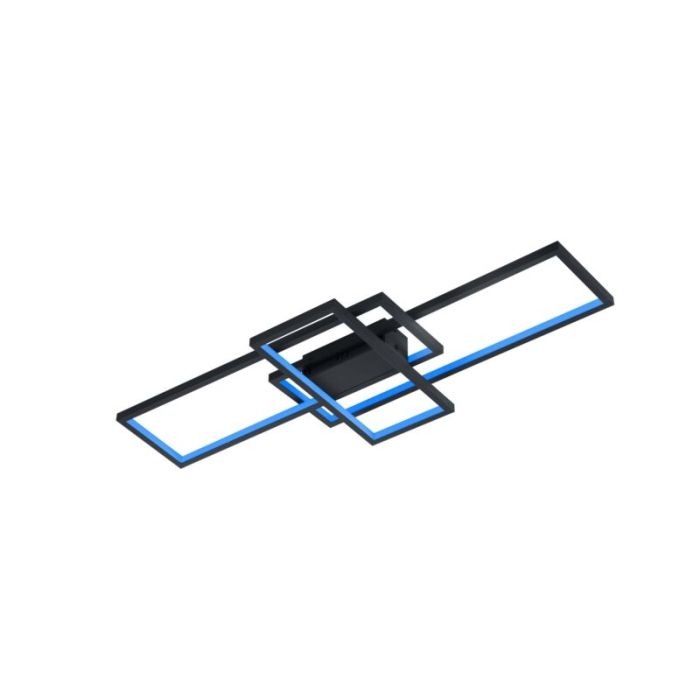 Antraciete plafonnière modern, Jetse, 36W, RGBW LED, met afstandsbediening