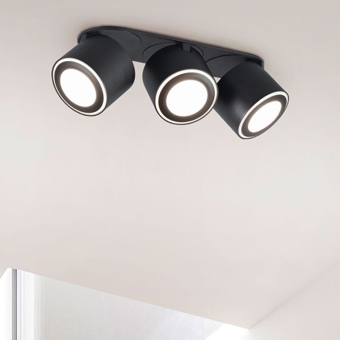 Moderne plafonniere Jorno, zwart, 3,5w geintegreerd LED
