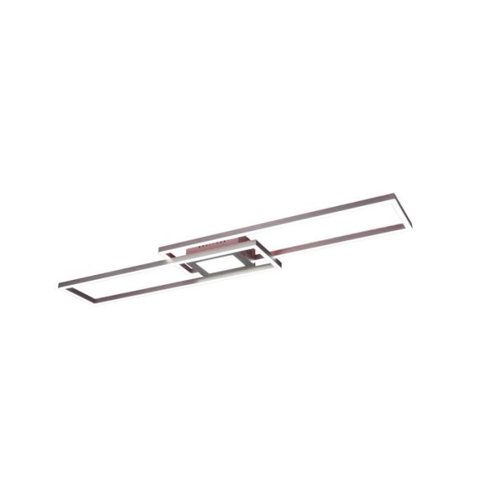 Nikkelen plafonnière modern, Marlous, 37W, RGBW LED, met afstandsbediening