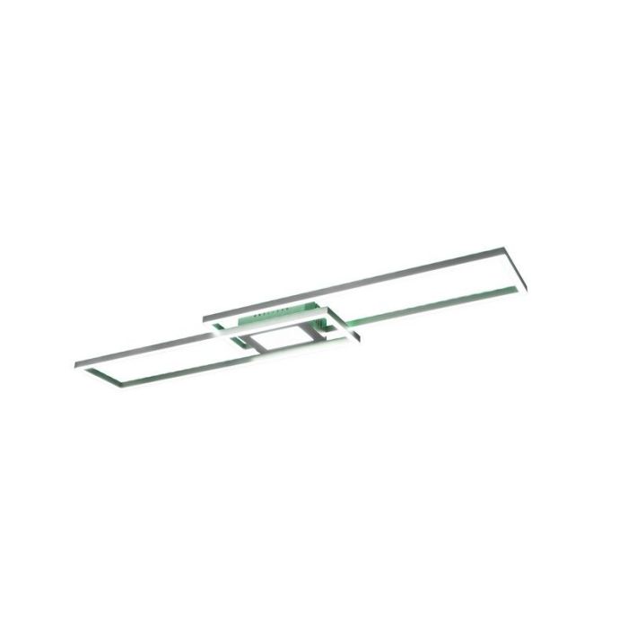 Nikkelen plafonnière modern, Marlous, 37W, RGBW LED, met afstandsbediening