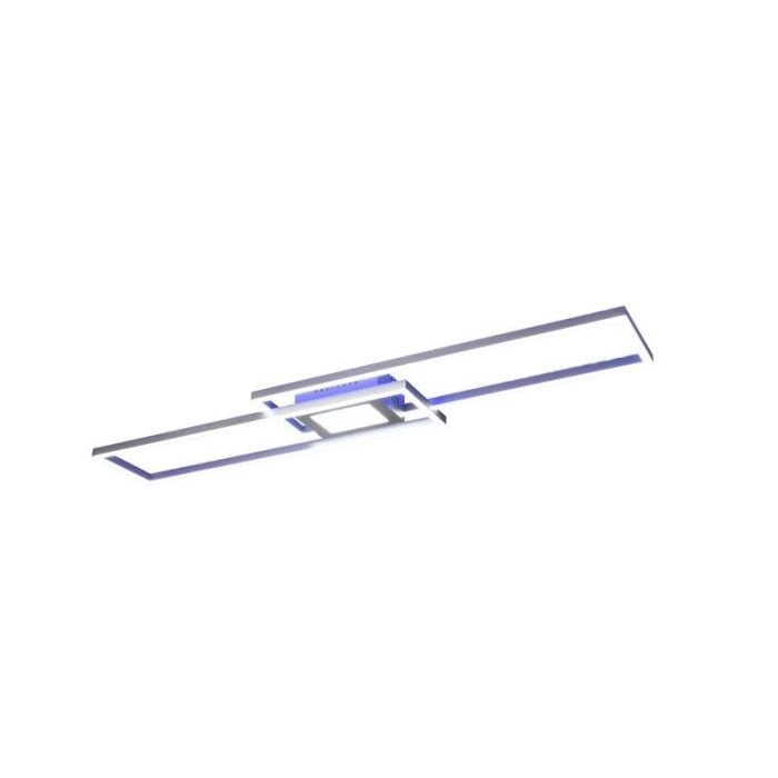 Nikkelen plafonnière modern, Marlous, 37W, RGBW LED, met afstandsbediening