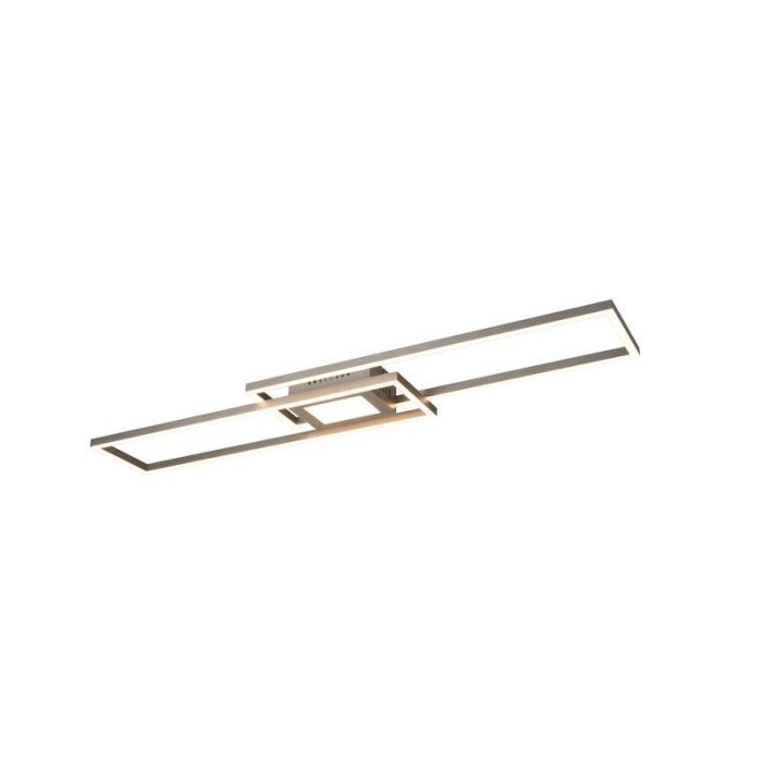 Nikkelen plafonnière modern, Marlous, 37W, RGBW LED, met afstandsbediening
