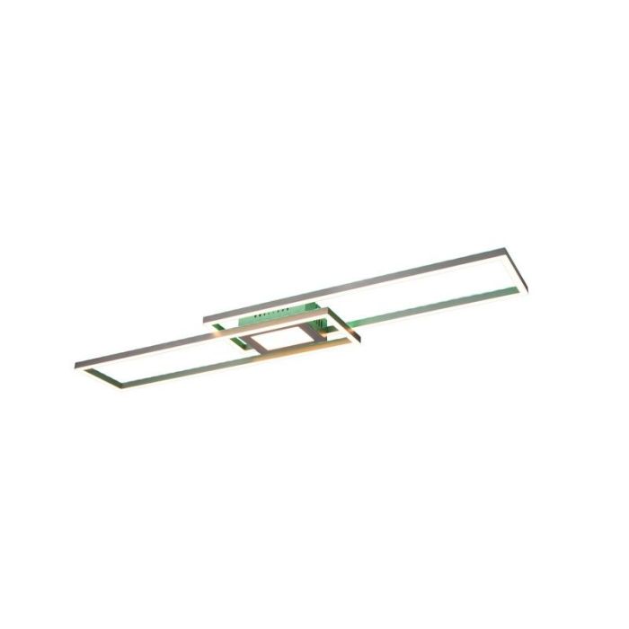 Nikkelen plafonnière modern, Marlous, 37W, RGBW LED, met afstandsbediening