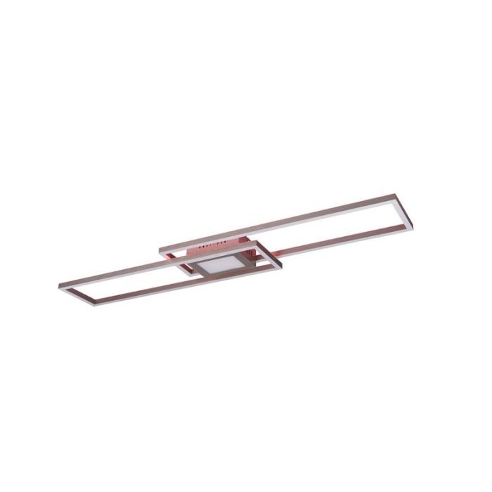 Nikkelen plafonnière modern, Marlous, 37W, RGBW LED, met afstandsbediening