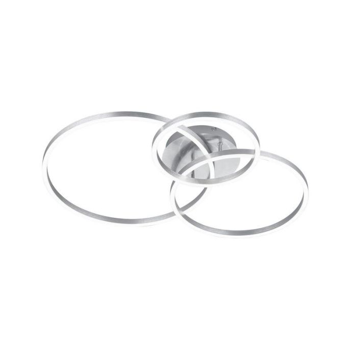 Nikkelen plafonnière modern, Elze, 28W, RGBW LED, met afstandsbediening