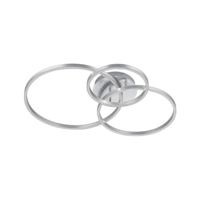 Nikkelen plafonnière modern, Elze, 28W, RGBW LED, met afstandsbediening