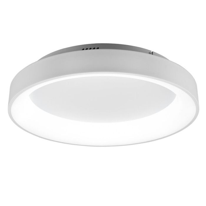 Witte plafonnière modern, Jered, 48W, warm tot koud wit verstelbare LED, met afstandsbediening