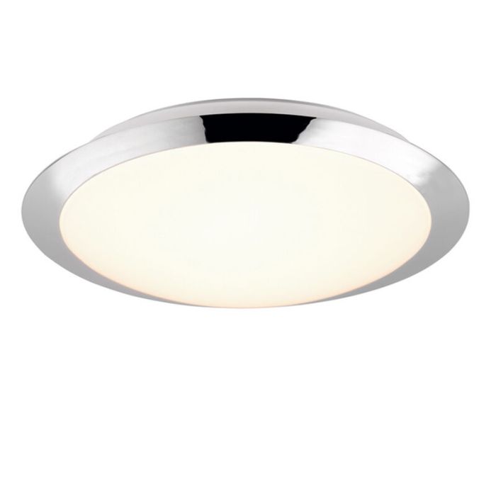 Chromen badkamer plafondlamp Ronan, kunststof, 12w, 3000K LED