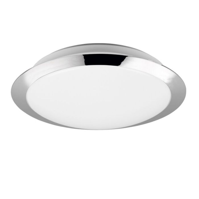 Chromen badkamer plafondlamp Ronan, kunststof, 12w, 3000K LED