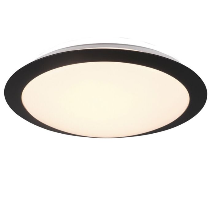 Zwarte badkamer plafondlamp Ronan, kunststof, 12w, 3000K LED