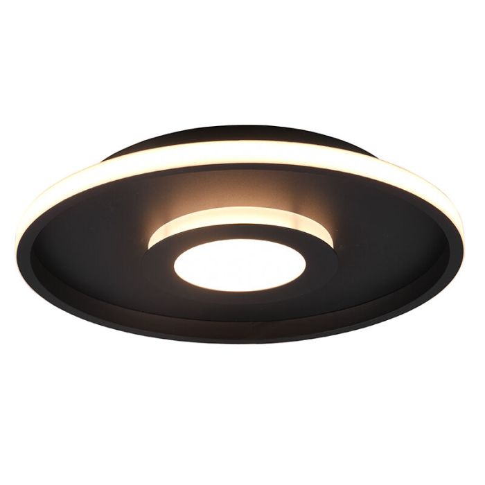 Moderne badkamer plafondlamp Kayla, zwart, metaal, geïntegreerde LED