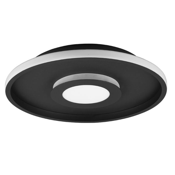 Moderne badkamer plafondlamp Kayla, zwart, metaal, geïntegreerde LED