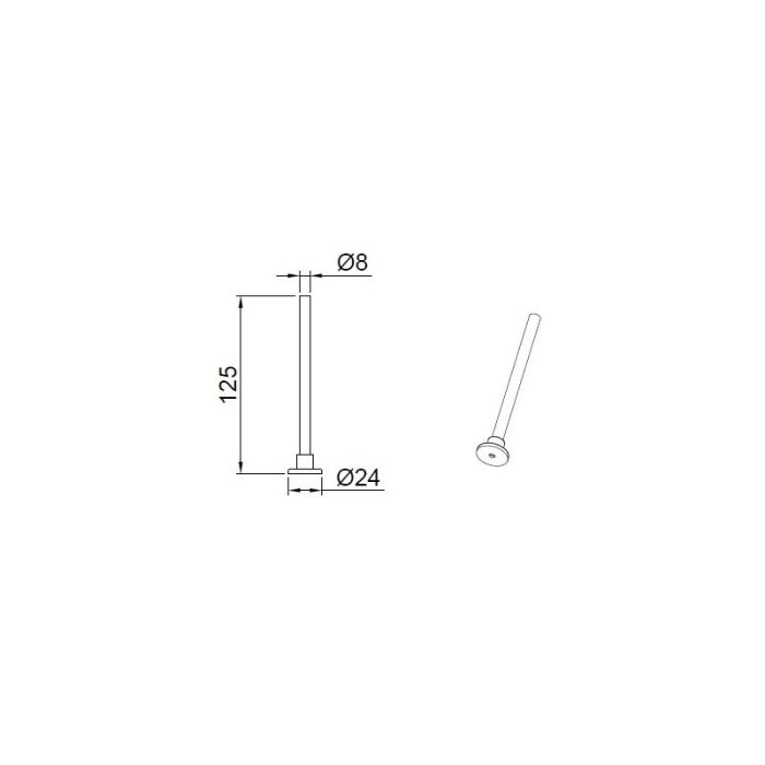 Ophangstuk 2 fase railverlichting, 12,5 cm, wit