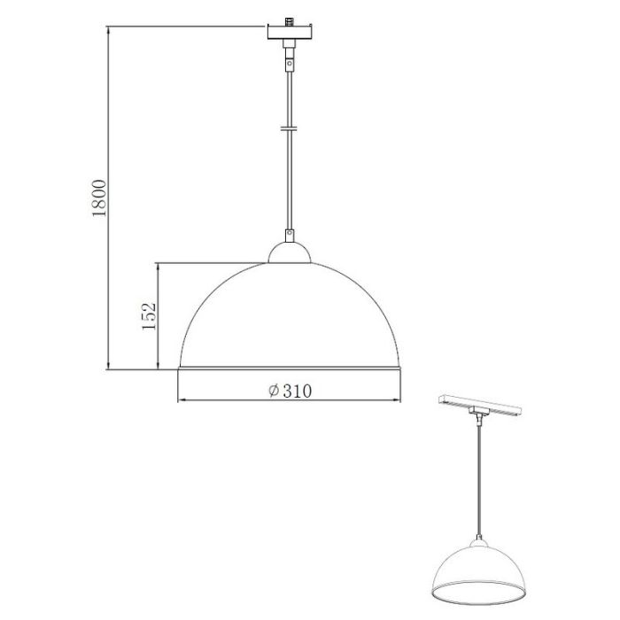 Zwarte met gouden 2 fase railverlichting hanglamp Ivar