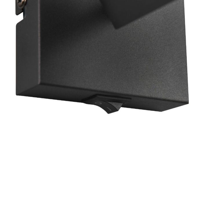 Zwarte wandspot vintage, Marjet, met schakelaar