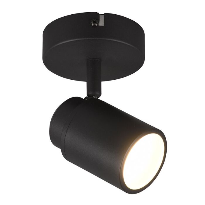 Moderne plafondlamp Nelis, zwart, metaal, IP44