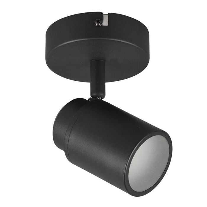 Moderne plafondlamp Nelis, zwart, metaal, IP44