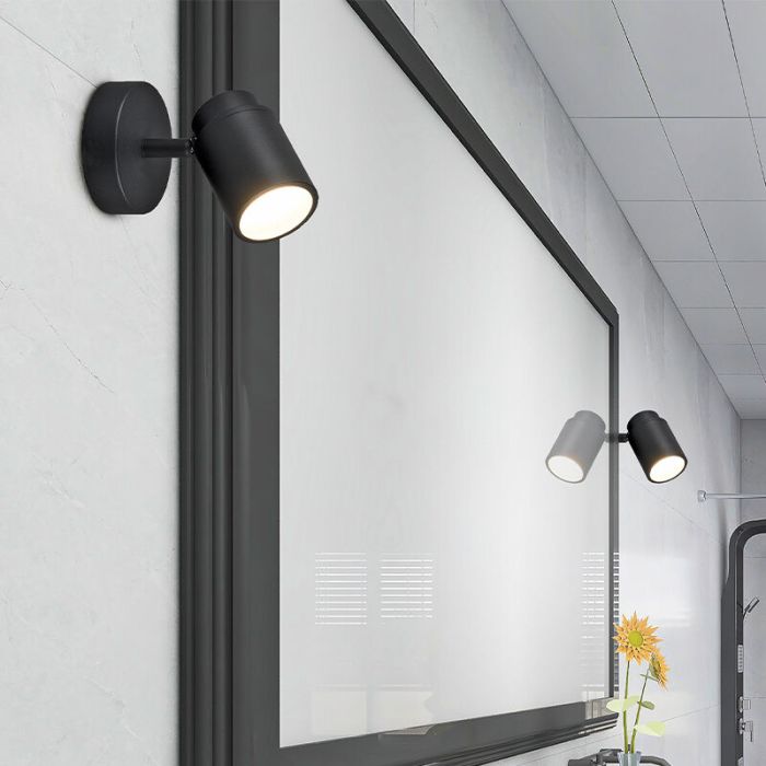 Moderne plafondlamp Nelis, zwart, metaal, IP44