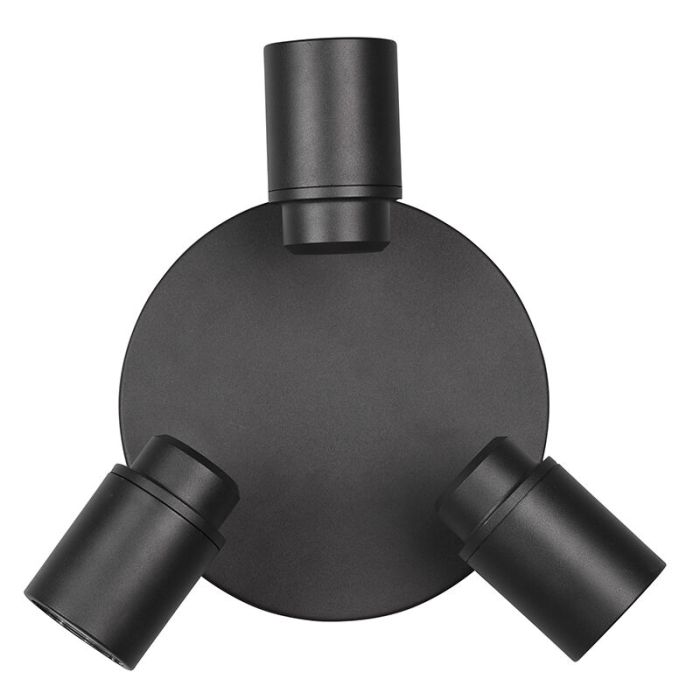Moderne plafondlamp Nelis, zwart, metaal, IP44