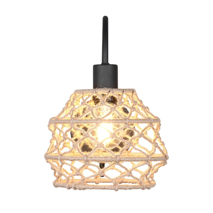 Bruine wandlamp landelijk, Liduina, met schakelaar