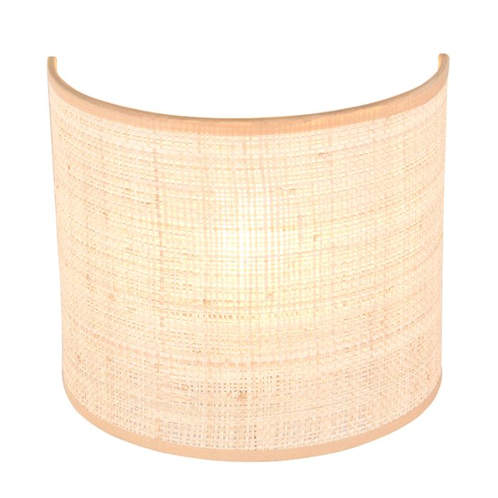 Crème wandlamp landelijk, Peder, met schakelaar