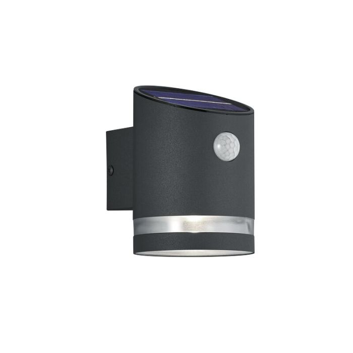 Moderne buitenlamp met bewegingssensor Suzan, antraciet, op zonne-energie