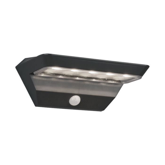 Moderne buitenlamp met bewegingssensor Sunniva, antraciet, op zonne-energie