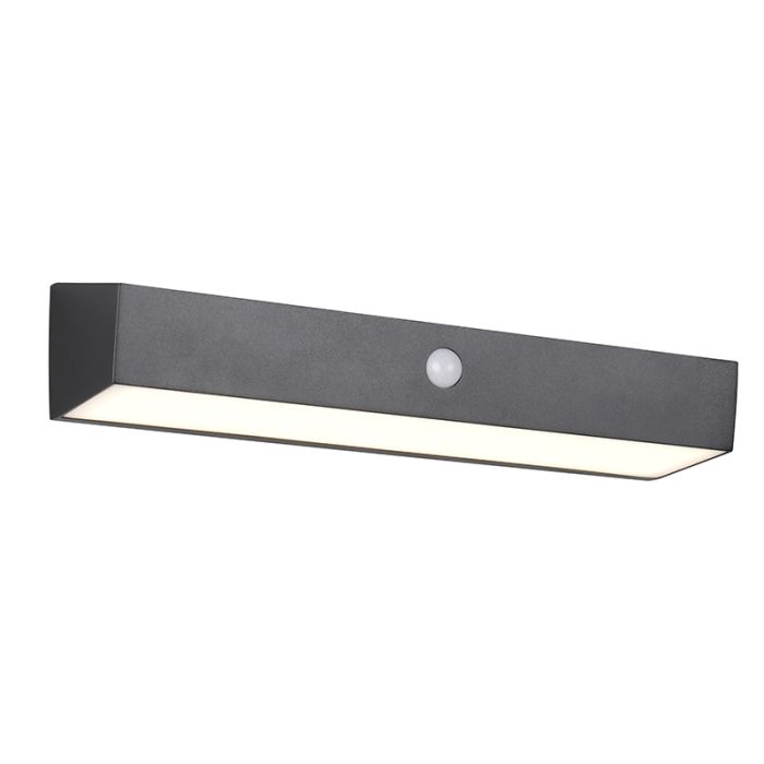 Zwarte buiten wandlamp op zonne-energie modern, Ravindra, 6W, 4000K LED, IP44