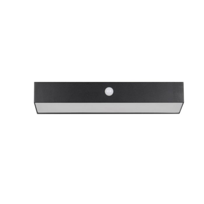 Zwarte buiten wandlamp op zonne-energie modern, Ravindra, 6W, 4000K LED, IP44