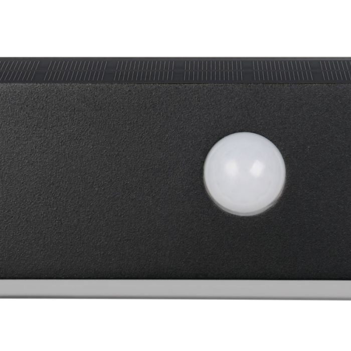 Zwarte buiten wandlamp op zonne-energie modern, Ravindra, 6W, 4000K LED, IP44