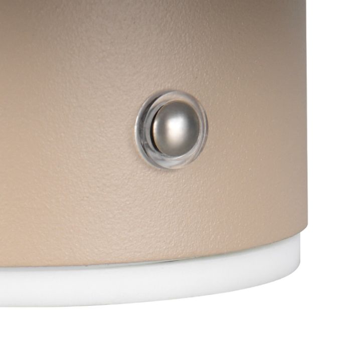Bruine oplaadbare wandlamp metaal, Khaoula, 1,5W, 3000K LED, 3-staps dimbaar