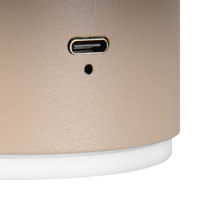 Bruine oplaadbare wandlamp metaal, Khaoula, 1,5W, 3000K LED, 3-staps dimbaar