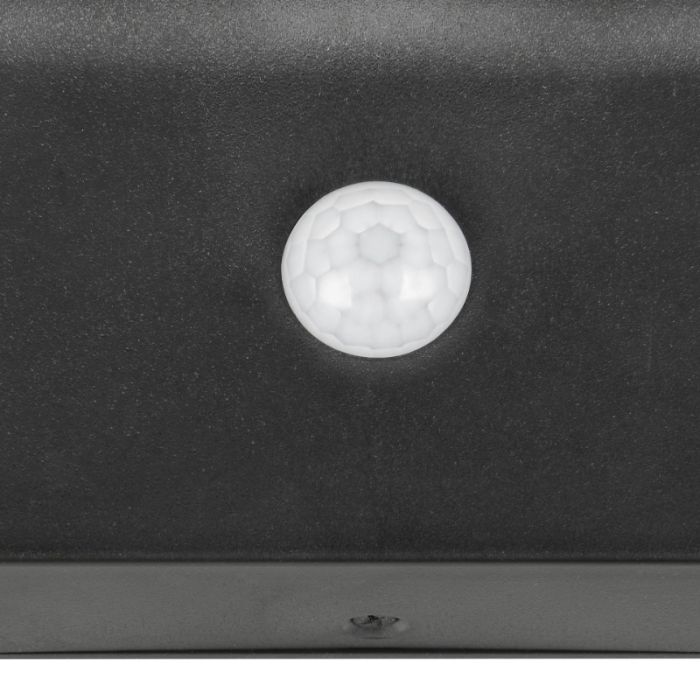 Zwarte buiten wandlamp op zonne-energie modern, Mukaddes, 8W, 4000K LED, IP44