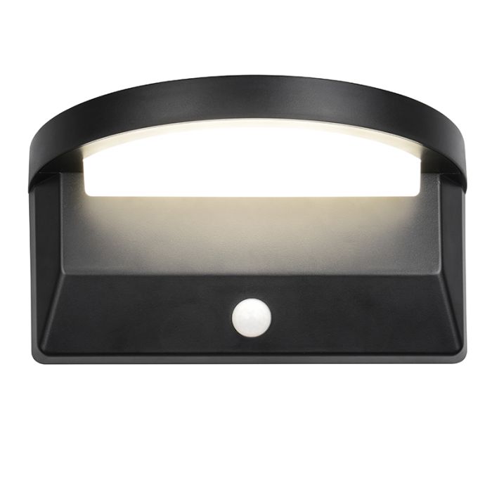 Zwarte buiten wandlamp op zonne-energie modern, Neelam, 8W, 4000K LED, IP44