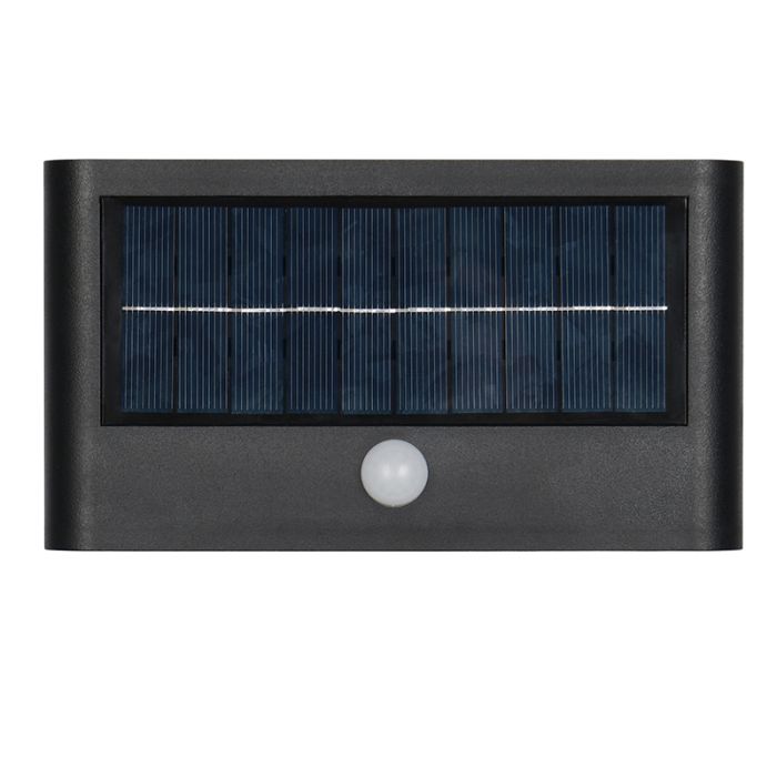 Zwarte buiten wandlamp op zonne-energie modern, Nefise, 8W, 4000K LED, IP44