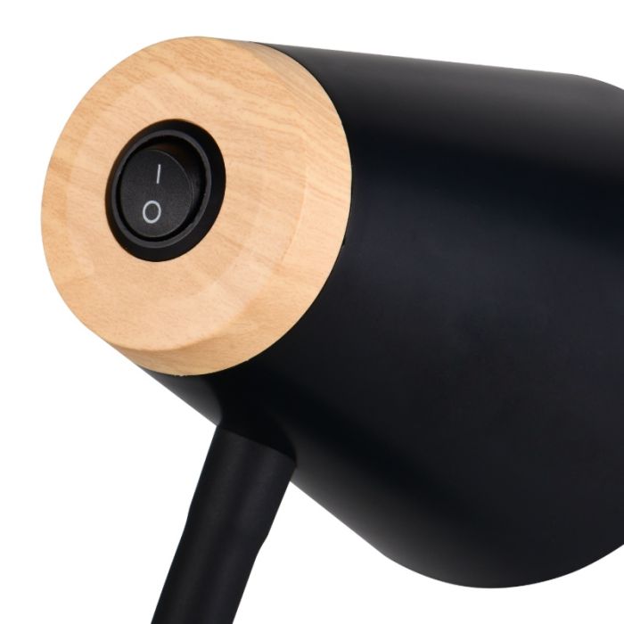 Zwarte klemlamp modern, Rahul, 4,5W, 3000K LED, met schakelaar