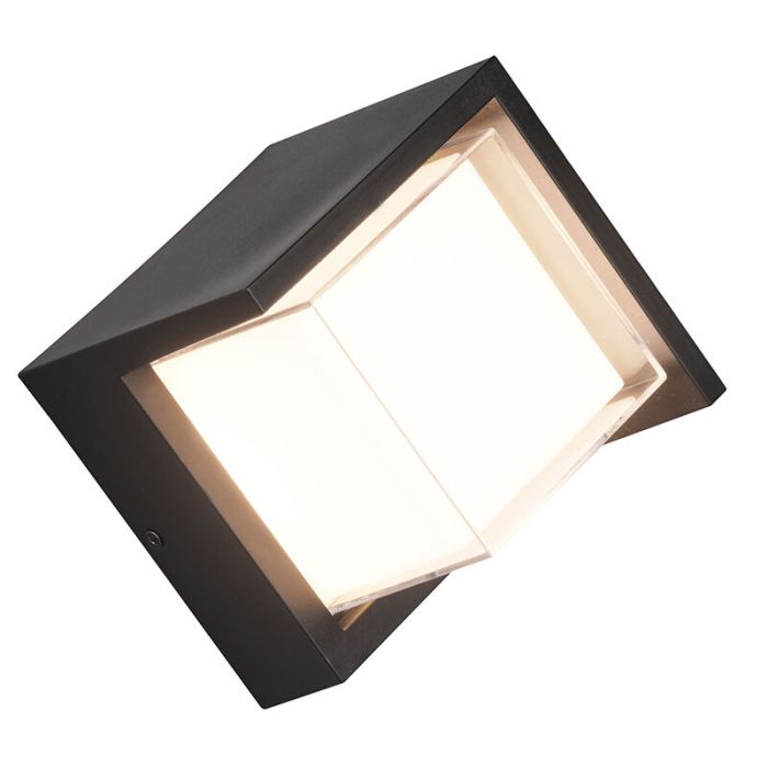 Zwarte buitenlamp Riekje, kunststof, 8w, 3000K LED