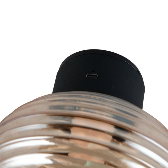 Amberkleurige oplaadbare wandlamp modern, Walid, 1,5W, 3000K LED, 3-staps dimbaar