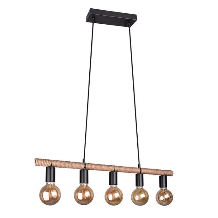 Moderne hanglamp Mikail, zwart